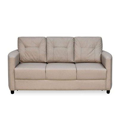 Nilkamal Astonic Upholstered 3 Seater Fabric Sofa (Beige)