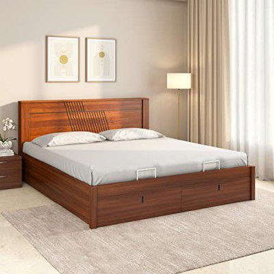 Nilkamal Electra Premier with Storage | 1 Year Warranty Engineered Wood Queen Hydraulic Bed (Finish Color - Walnut, Delivery Condition - Knock Down)