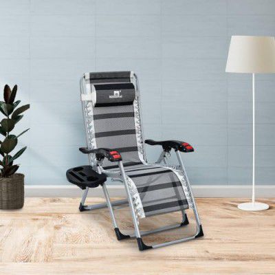 Nilkamal Glenville Easy Chair| Floding Chair|Space Saving Easy Chair for Home Relax Black/Grey