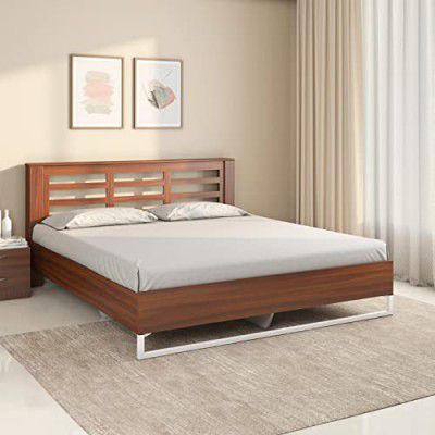 Nilkamal Maple Meta Without Storage | 1 Year Warranty Engineered Wood Queen Bed (Finish Color - Walnut, Delivery Condition - Knock Down)