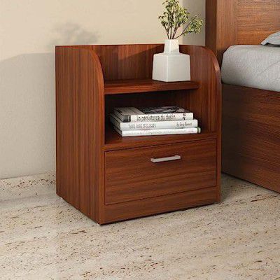 Nilkamal Max Engineered Wood Nightstand with 1 Drawer and 2 Shelves