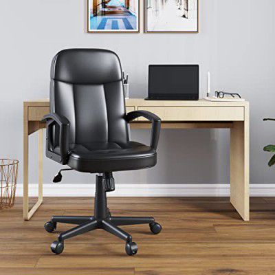 Nilkamal Mayor Mid Back Leather Chair Black