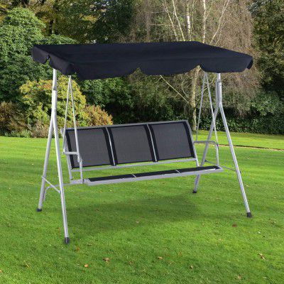 Nilkamal Metal Comfy 3 Seater Swing (Grey-Black)