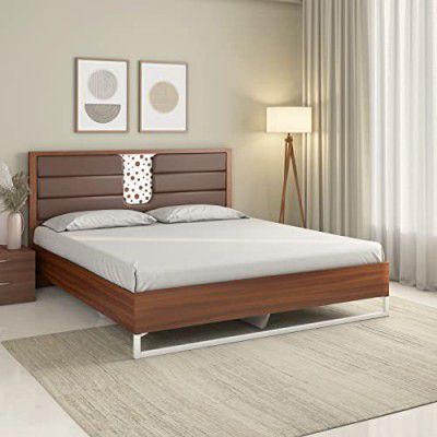 Nilkamal Noir Meta Upholstered Headboard without Storage Engineered Wood Queen Bed