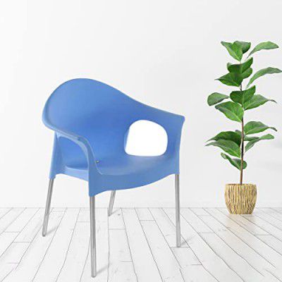 Nilkamal NS09SS Plastic Mid Back with Arm Chair (Blue)