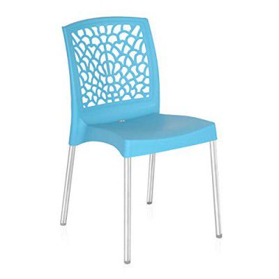 Nilkamal NS19SS Plastic Mid Back Chair | Chairs for Home |100% Polypropylene Stackable Chairs (Celeste Blue)