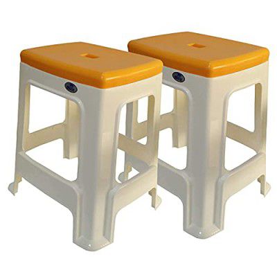 Nilkamal STL23 Strong and Durable Plastic Seating Stool with high Load Capacity Set of 2