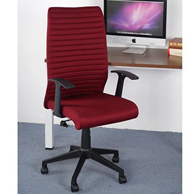 Nilkamal Thames Neo High Back PU Upholstered Fabric Ergonomic Office Chair with Adjustable Height and Pushback Mechanism (Maroon)