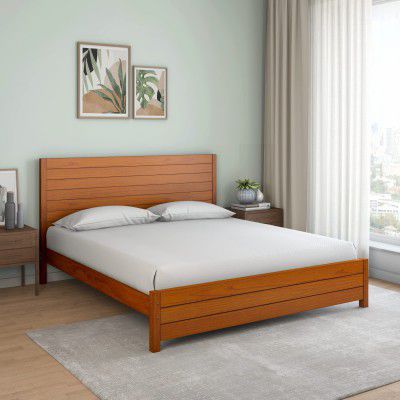 Nilkamal Timberland Without Storage Solid Wood Queen Bed in Wenge Finish