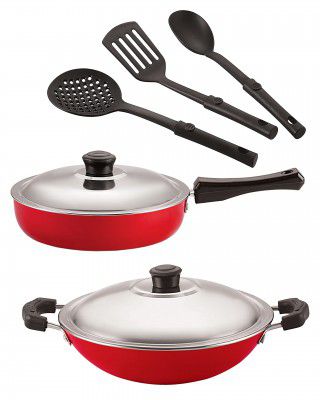 NIRLON 3 Layer Coated Non-Stick, Non-Induction Aluminium Cookware Combo Gift Set Item