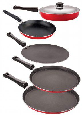 Nirlon 3 Layer Non-Stick Coating Rust Free Cooking Essential Combo Set Offer with Bakelite Handle