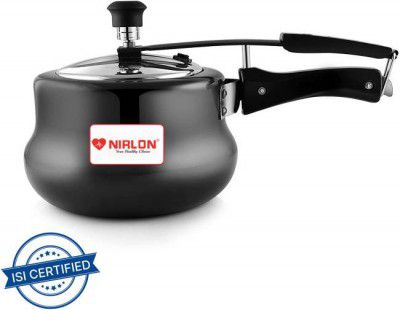 NIRLON Induction Compatible Handi Shape Inner Lid Aluminium Pressure Cooker 3 L Induction Bottom Pressure Cooker  (Hard Anodized)