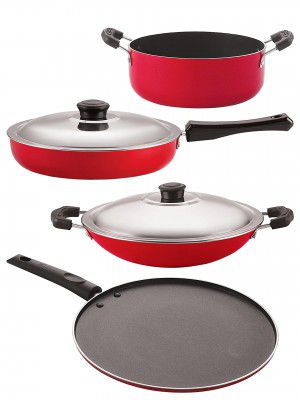 Nirlon Kitchen Utensils Premium Quality Non Stick Cookware Set of 4 Pieces (FP12_AC_ST11_CS24)