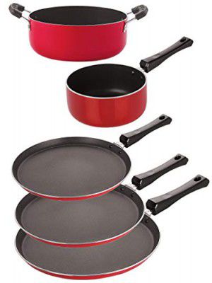 Nirlon Non-Stick Aluminium Scratch Resistance 5 Piece Kitchenware Combo Gift Set, Easy to Clean