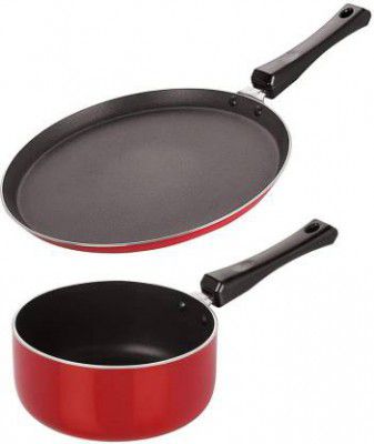 NIRLON Non-Stick Heat Resistance Cookware Utencils Combo Gift Set with Bakelite Handle Non-Stick Coated Cookware Set  (Aluminium, 2 - Piece)