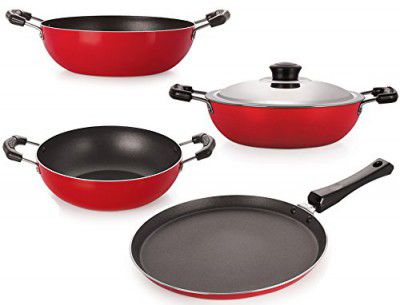 Nirlon Non-Stick Kitchenware Kitchen Cooking Utencil Combo Set Offer, (KD13_KD14_DKDB_FT10),Odor Free