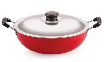 Nirlon Nonstick Non-Toxic Food Grade Quality Aluminium Deep Fry Kadhai Pan 3 L