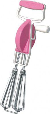 NIRLON Plastic and Stainless Steel Beater, Standard Size, Multicolour