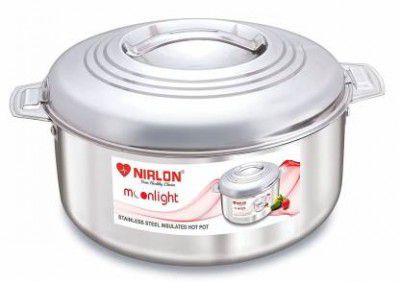 NIRLON Stainless Steel Double Wall Insulated Casserole with Steel Lid, 3.5 Liter Serve Casserole  (3500 ml)