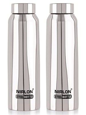 NIRLON Stainless Steel Single Wall Fridge Water Bottle Silver, Set of 2