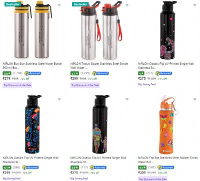 Nirlon Water Bottles & Flasks Minimum 70% Off 