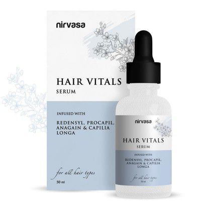 Nirvasa Hair Vitals Hair Growth Serum with 3% Redensyl, Procapil & Palmetto | Natural DHT Blocker for Hairfall Control & Growth | Fast Absorption, No Irritant & Non-Sticky | 50ml (Hair Serum)