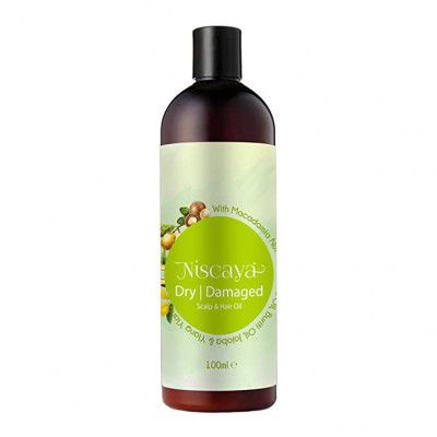 Niscaya® Hair Oil for Dry & Damaged Hair & Scalp 100ml | With Macadamia Nut, Marula & Buriti Oil, Jojoba & Ylang Ylang. Natural,, Mineral Oil, Silicone & Paraben Free Soothing, Moisturising & Hydratin