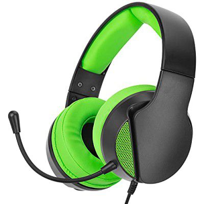 Nitho Janus Gaming Headset with Microphone, Over-Ear Stereo Headphones - Green