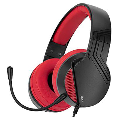 NiTHO JANUS STEREO GAMING HEADSET RED, Compatible with PC/PS4/PS5/Xbox One/XBOX series X S/Switch/Phones (PC adaptor included)