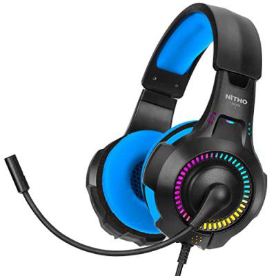 NiTHO NX200 STEREO GAMING HEADSET BLUE, with Noise Canceling Cardioid Mic