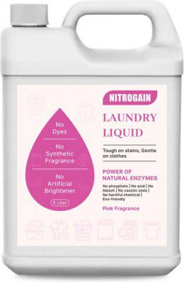 Nitrogain Store Liquid Detergent Faster Stains RemoverPink ,For Washing Machine & HandWash Multi-Fragrance Liquid Detergent  (5000 ml)