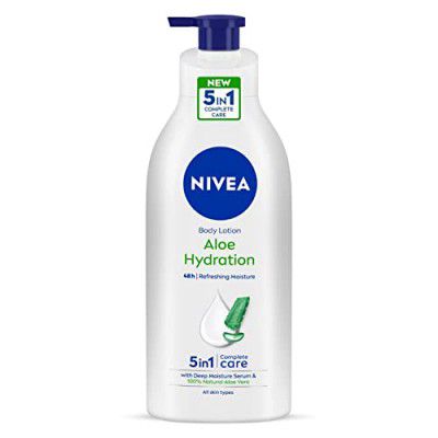 NIVEA Aloe Hydration Body Lotion 600 ml | 48 H Moisturization | Refreshing Hydration | Non Sticky Feel | With Goodness of Aloe Vera For Instant Hydration In Summer | For Men & Women