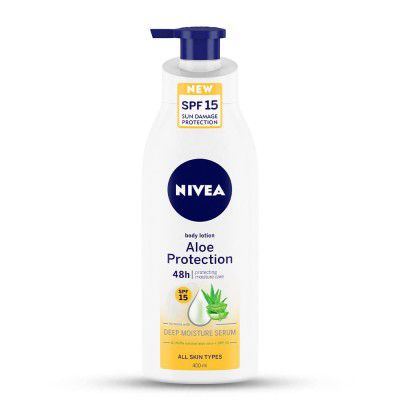 Nivea Aloe Protection SPF 15 Summer Body Lotions for Men and Women for All Skin Type 400 ml