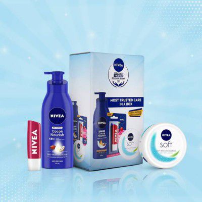 NIVEA BBD Combo, Body Lotion 400ml,Moisturiser 200ml,Lip Care Fruity Shine Cherry 4.8g  (604.8 ml)