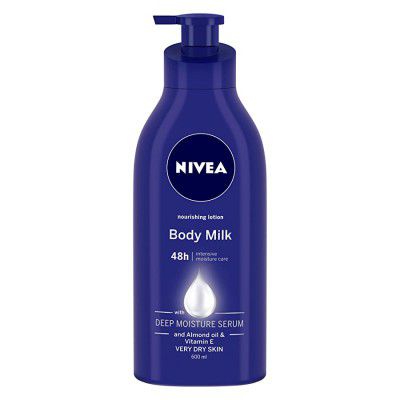 NIVEA Body Lotion for Very Dry Skin, Nourishing Body Milk with Almond Oil & Vitamin E, For Men & Women, 600 ml