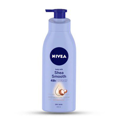 NIVEA Shea Smooth 400ml Body Lotion | With Deep Moisture Serum & Shea Butter | Non Greasy & Healthy Looking Skin