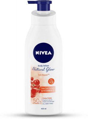 NIVEA Body Lotion Natural Glow, Cell Repair, SPF 15 & 50x Vitamin C (400 ml)