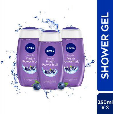 NIVEA Care Shower Fresh Powerfruit  (3 x 250 ml)