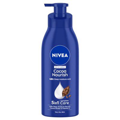 NIVEA Cocoa Nourish 400ml Body Lotion with Deep Moisture Serum| 48 H Moisturization | With Cocoa Butter & Coconut Oil | Non Greasy & Healthy Looking Skin |For Very Dry Skin