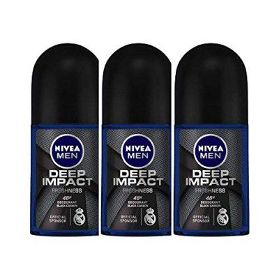 Nivea MEN Deep Impact Freshness Deodorant Roll-On, for Men, 50ml (Pack of 3)