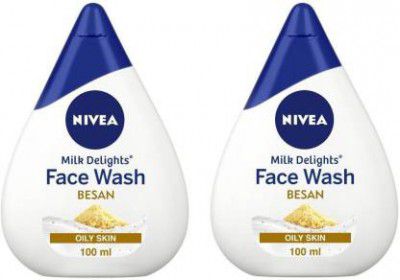 NIVEA Milk Delights Fine Gramflour For Oily Skin 100ml Face Wash (220 ml)