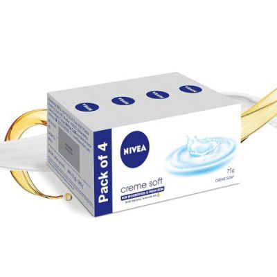 NIVEA Soft Creme Soap 75gm New Pack of 4