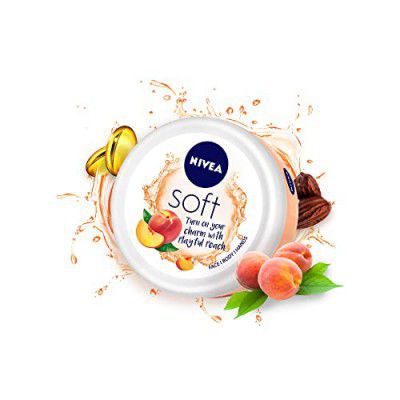 NIVEA Soft Light Moisturizer 100ml | Playful Peach | For Face, Hand & Body, Instant Hydration | Non-Greasy Cream | With Vitamin E & Jojoba Oil | All Skin Types