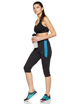 Nivia 2701 Polyester NEO - 1 Female Capri, XS, (Black/Aqua Blue)