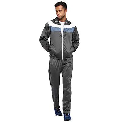 Nivia Colorblock Polyester Zipper Tracksuits for Men(Extra Large)