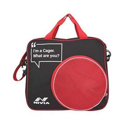 Nivia Game Bag, Ball Bag,PVC Coated mesh, Water Resistant Lightweighted Fabric, Highly Durable, 100% Polyester, Adjustable Strap(Black/RED)