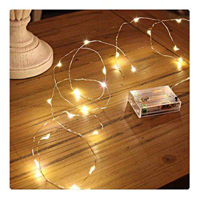 NIYAMAX 3-Meter Waterproof Copper Wire Fairy Lights, Battery-Powered with 30 Warm White LEDs for Diwali, Christmas, Valentine's Day, and Decorations(Pack of 1)