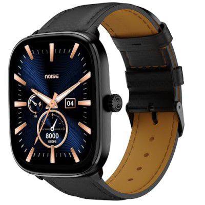 Noise Macro Smart Watch with 2.0” HD Display,Metallic Finish BT Calling, Functional Crown, 7 Days Battery Life, Sleep Tracking, 200+ Watch Faces (Classic Black)