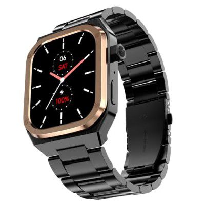 Noise Newly Launched ColorFit Chrome 1.85" AMOLED, Metal Build Casing, 10 Days Battery, 390 * 450 high res Display, 600 NITS, 100+ Sports Modes Smart Watch for Men (Elite Midnight Gold)