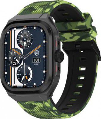 Noise Thrill with 2 Display with 3 Armored Layer Rugged Build, Bluetooth calling Smartwatch (Camo Green Strap, Regular)